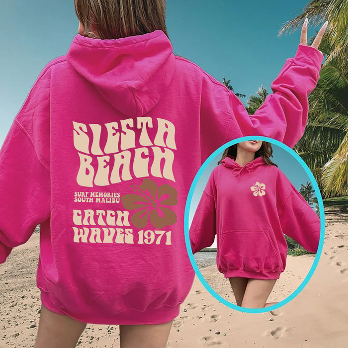 Siesta Beach Surf Memories South Malibu Catch Waves 1971 Pullover Hoodie