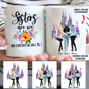 Sisters Are We And Forever We Will Be personalised gift customized mug coffee mugs gifts custom christmas mugs