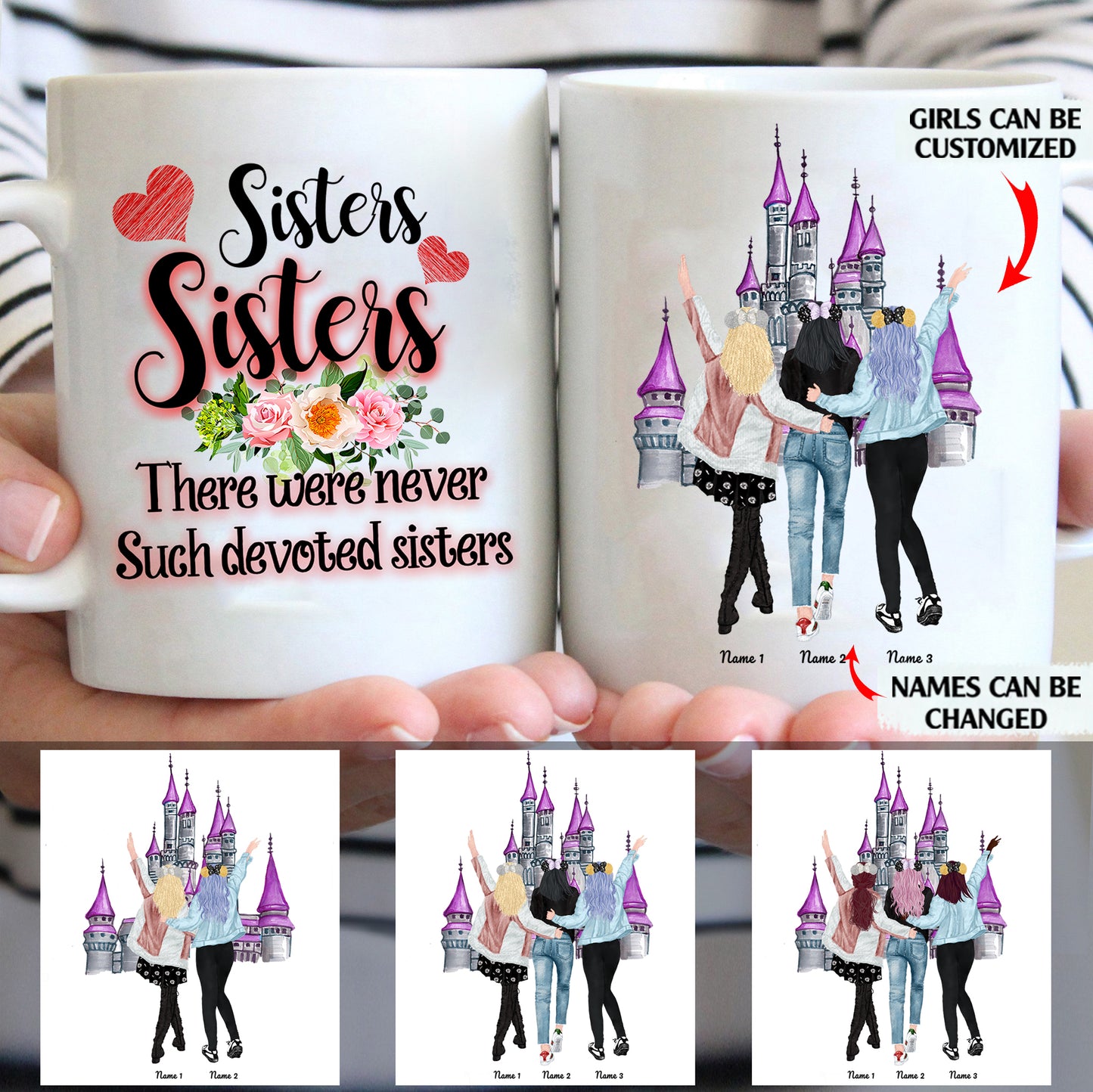 Sisters There Were Never Such Devoted Sisters personalized coffee mugs gifts custom christmas mugs