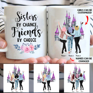 Sisters by chance, friends by choice personalised gift customized mug coffee mugs gifts custom christmas mugs