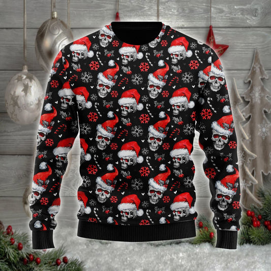 Skull Santa Ugly sweater, Christmas Ugly Sweater, Christmas Gift, Gift Christmas 2024