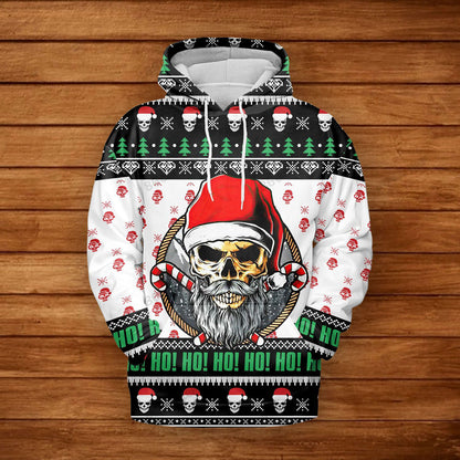 Skull Snowman Face Candy Christmas Hoodie, Christmas Ugly Sweater,Christmas Gift,Gift Christmas 2024