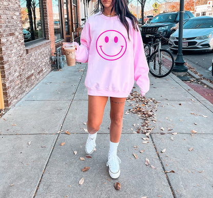 Smiley Face Lightning Bolt Sweatshirt, Smiley Face Aesthetic Sweatshirt, Retro Preppy Sweatshirt, Smiley Face Preppy Sweatshirt, shirt