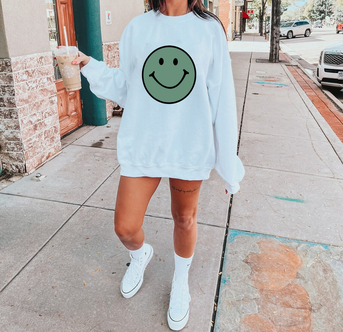 Smiley Face Lightning Bolt Sweatshirt, Smiley Face Aesthetic Sweatshirt, Retro Preppy Sweatshirt, Smiley Face Preppy Sweatshirt, shirt