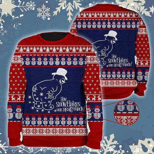 Snowman How Snowflakes Are Really Made Funny Christmas Sweater, Christmas Ugly Sweater, Christmas Gift, Gift Christmas 2024