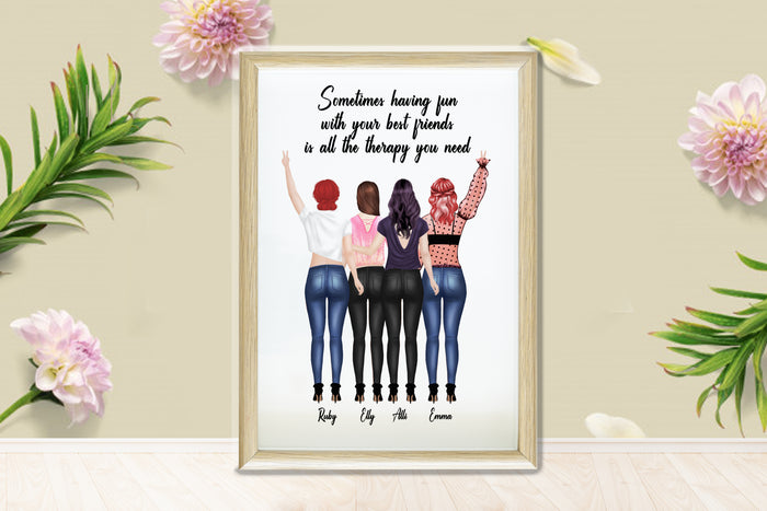 Personalized Picture Perfect Best Friend Print, Best Friend Gift, Friendship Print, Friendship Gift, Personalised Best Friend Print, Besties Gift, Custom Gift