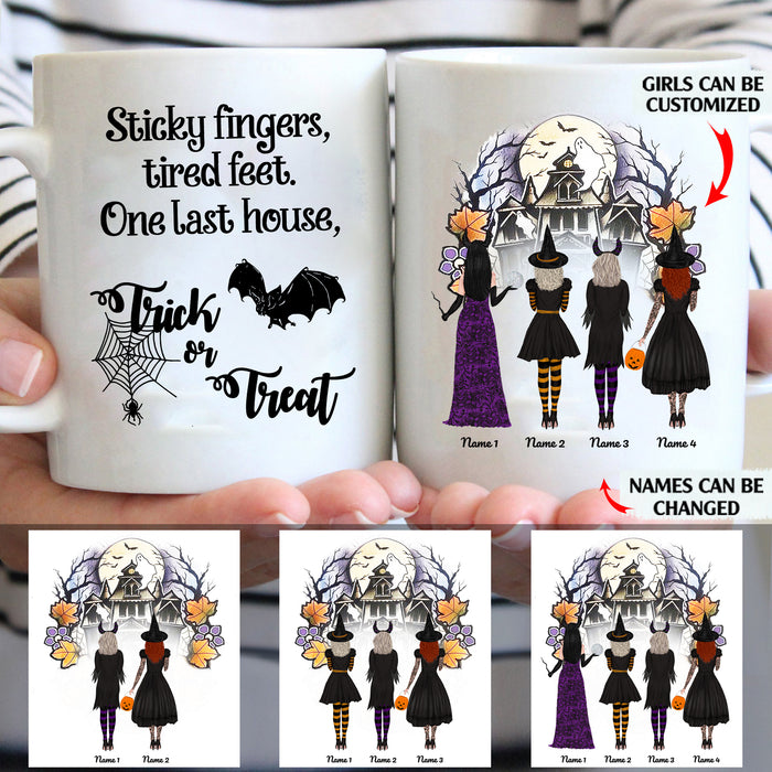 Sticky Fingers Tired Feet One Last House Trick Or Treat personalised gift customized mug coffee mugs gifts custom christmas mugs