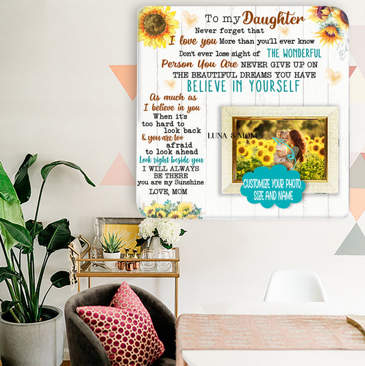 Sunflower Mother & Daughter Engraved Wood Picture Frame Gift For Mother's Day