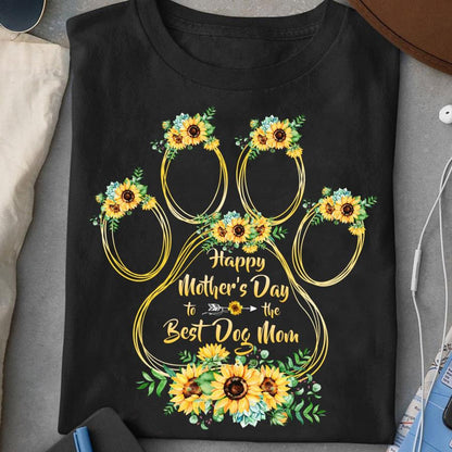 Sunflower Paw Best Dog Mom Mother's Day shirt • CustomXmas