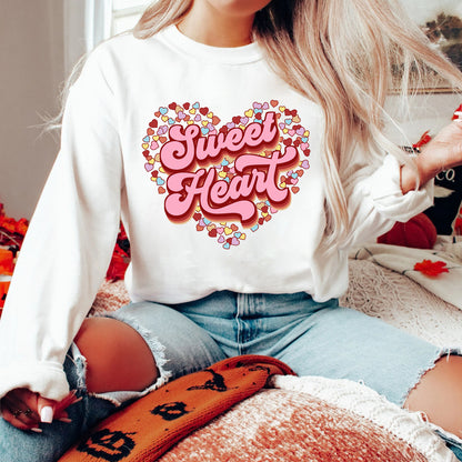 Sweet Heart Valentine Sweatshirt, Love Shirt, Sweet Heart Shirt, Valentines Day Shirt, Retro Valentines Candy Hearts Shirt XOXO