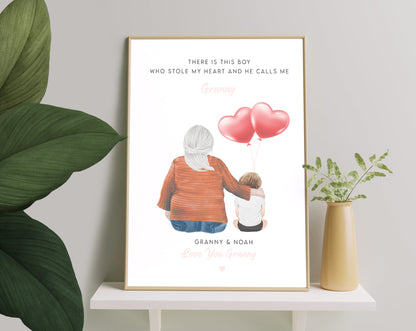 Personalized Picture Mothers Day Gift For Grandma, Family Quote Print, Customised Grandma Print, Personalised Gift, Unique Personalised Print, Christmas Gift, Birthday Gift