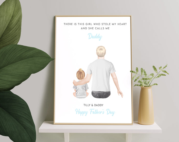 Personalized Picture First Fathers Day Gift From Daughter, Personalised Fathers Day Gift, Fathers Day Print, Customised Gift To Daddy