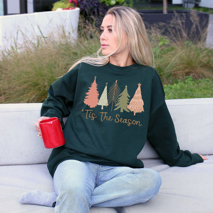 Tis The Season Retro Christmas Sweatshirt, Womens Christmas Sweatshirt, Cute Christmas Crewneck, Trendy Christmas Sweatshirts