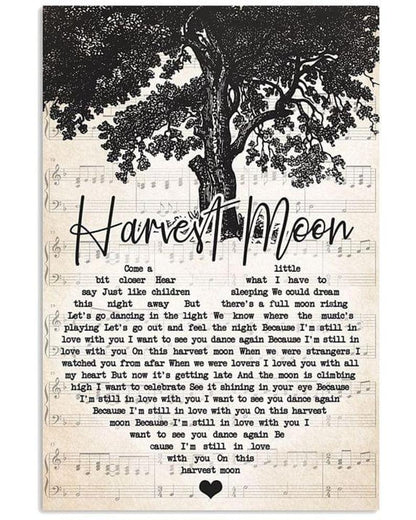 Harvest Moon – Lyrics Song Canvas