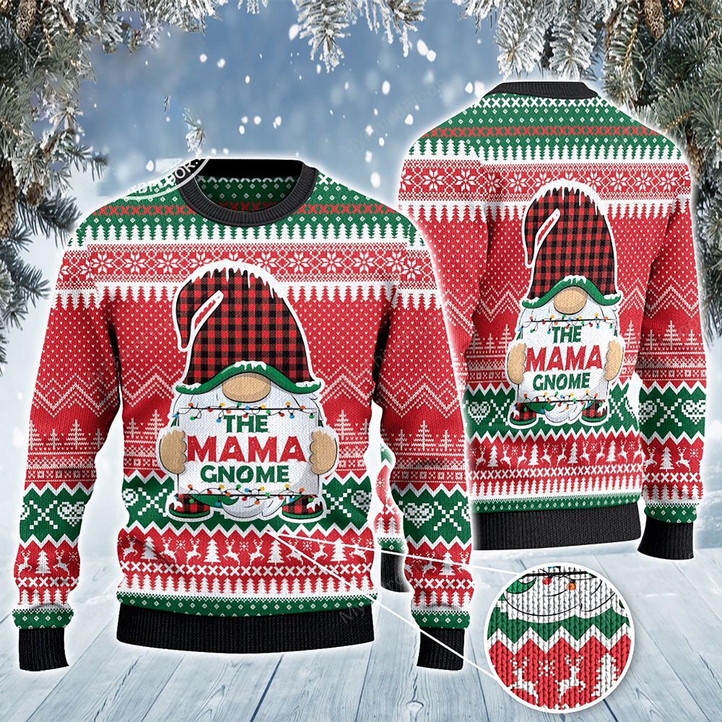 The Mama Gnome Christmas Gift Ugly Sweater, Christmas Ugly Sweater, Christmas Gift, Gift Christmas 2024