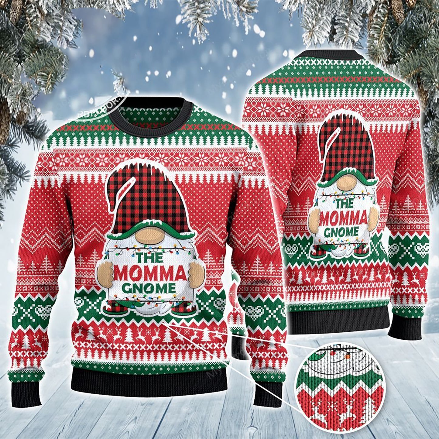 The Momma Gnome Christmas Gift Ugly Sweater, Christmas Ugly Sweater, Christmas Gift, Gift Christmas 2024