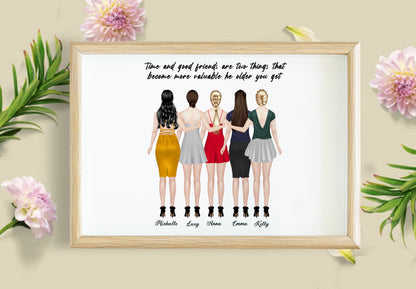 Personalized Picture Unique Best Friends Present, Besties Gift, Gift For Her, Birthday Gift, Personalised Print, Friendship Gift, Best Friends, Gift For Friends