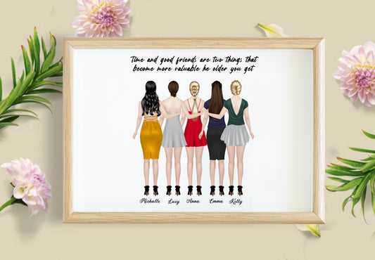 Personalized Picture Unique Best Friends Present, Besties Gift, Gift For Her, Birthday Gift, Personalised Print, Friendship Gift, Best Friends, Gift For Friends