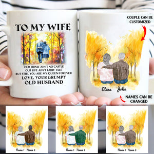 To my wife your grumpy old husband love you personalised gift customized mug coffee mugs gifts custom christmas mugs, old love personalized gifts