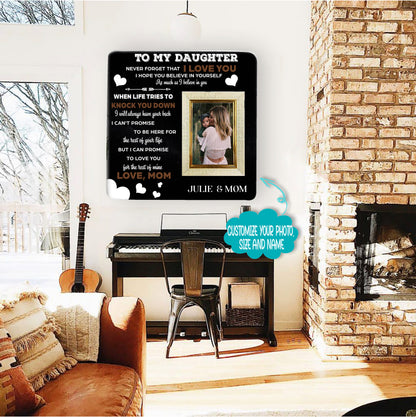 To my daughter never forget that i love you Mother & Daughter Engraved Wood Picture Frame Gift For Mother's Day