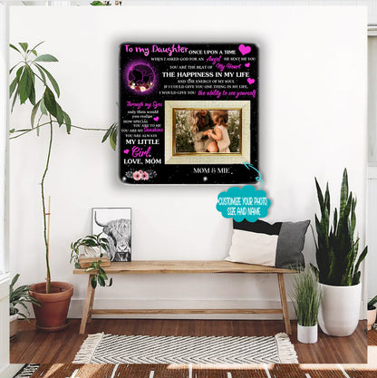 To my daughter once upon a time Mother & Daughter Engraved Wood Picture Frame Gift For Mother's Day