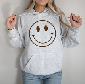 Trendy Smile Face Pullover, Retro Smile Face Pullover, Smile Face Sweatshirt, Trendy Hoodie