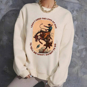 Tyler Childers Sweatshirt Triune God Tyler Childers I Dont Need The Laws Of Man Retro