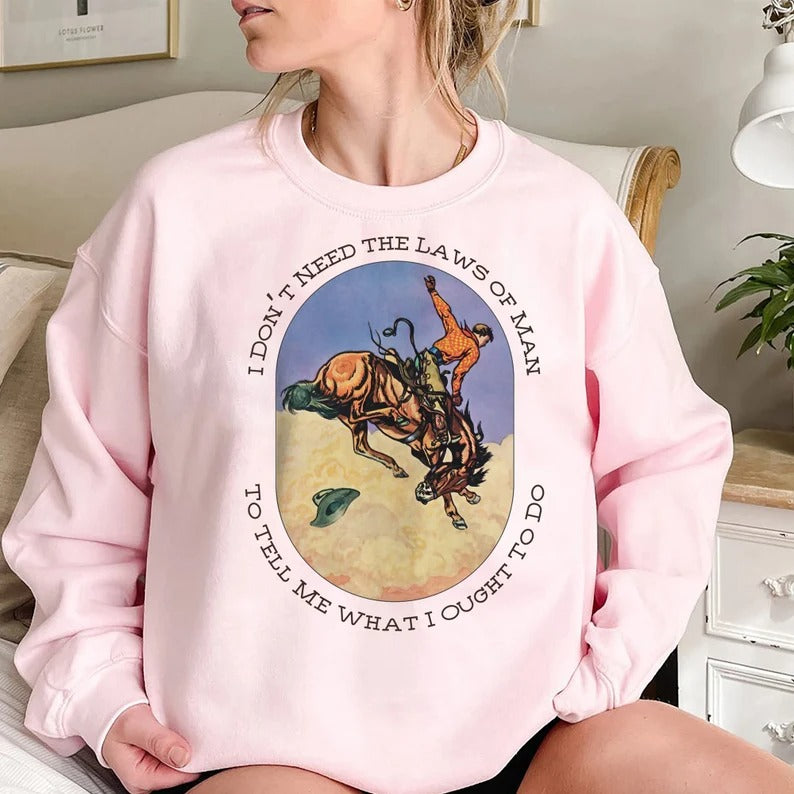 Tyler Childers Triune God Shirt, I Don't Need The Laws Of Man Hoodie, Retro Western Outfit, Tyler Childers