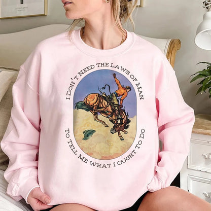 Tyler Childers Triune God Shirt, I Don't Need The Laws Of Man Hoodie, Retro Western Outfit, Tyler Childers
