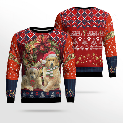 Ugly Christmas Sweater Christmas Golden Retriever, Christmas Ugly Sweater, Christmas Gift, Gift Christmas 2024
