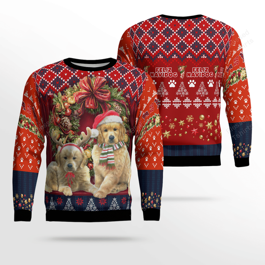 Ugly Christmas Sweater Christmas Golden Retriever, Christmas Ugly Sweater, Christmas Gift, Gift Christmas 2024