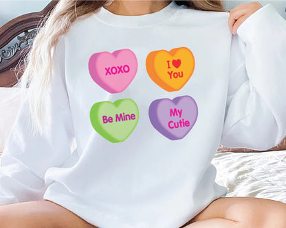 Valentines Day Sweatshirt For Woman, Heart Sweatshirt, Cute Valentine Hoodie, Valentines Day Gift