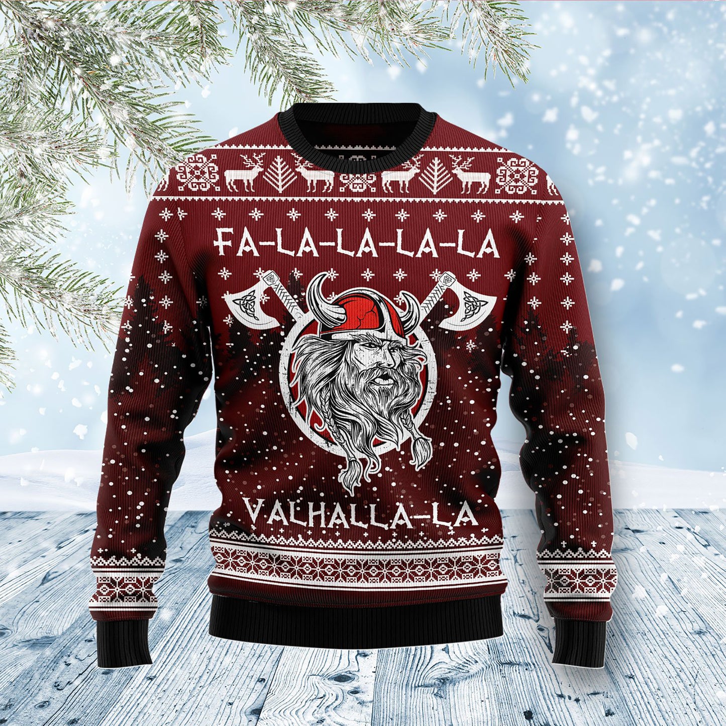 Vikings Fa La La La Viking Warrior snow Ugly Sweater, Christmas Ugly Sweater, Christmas Gift, Gift Christmas 2024