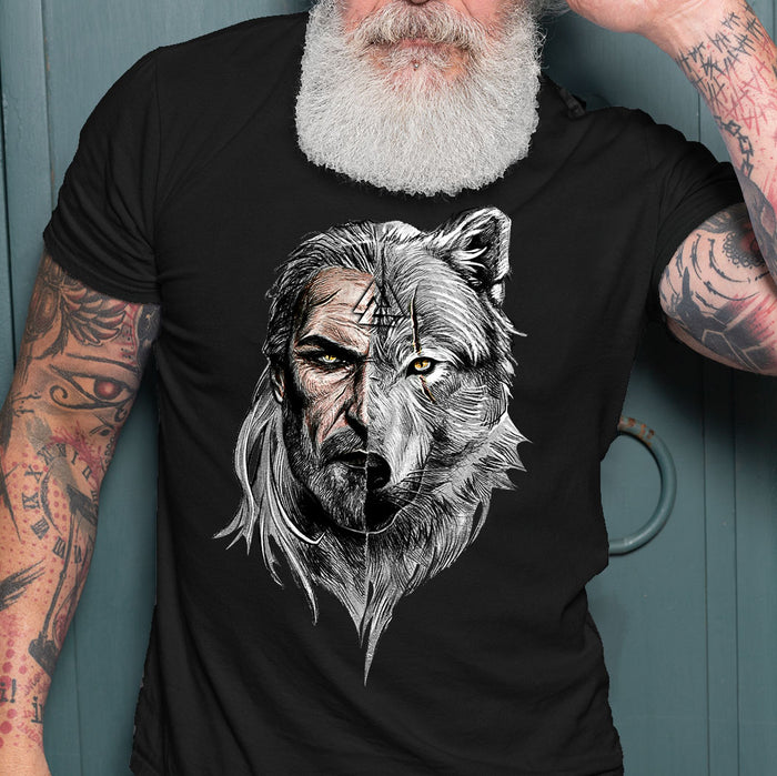 Viking T-shirt, Viking Warrior T-shirt - Viking Wolf T-shirt, Family Gift Idea For Men