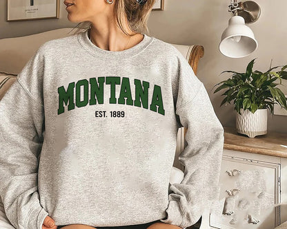 Vintage Montana Sweatshirt, Montana College Sweater, Montana Unisex Crewneck, Skiing Crewneck, Travel Gift, Cozy Sweatshirt, Cowboy Sweater