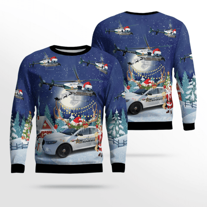Volusia County Sheriff Bell 407 & Ford Police Sweater, Christmas Ugly Sweater, Christmas Gift, Gift Christmas 2024