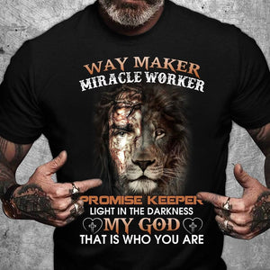 Jesus Tee T shirt Way Maker Miracle Worker Promise Keeper Light In The Darkness Jesus T-shirt