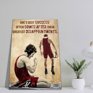 Wrestling One’s Best Success Often Comes After Their Greatest Disappointments, Gift for Him, Wrestling Canvas