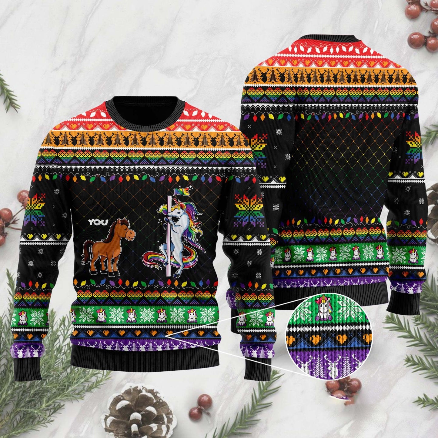 You Me Horse And Unicorn LGBT Ugly Sweater, Christmas Ugly Sweater, Christmas Gift, Gift Christmas 2024