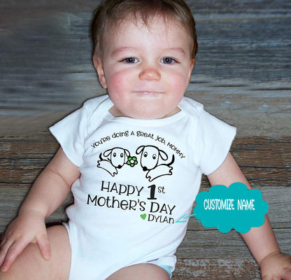 You're doing a great job, mommy, Happy first Mother's Day is such a precious mother's day gift from baby for a mommy's first mother's day