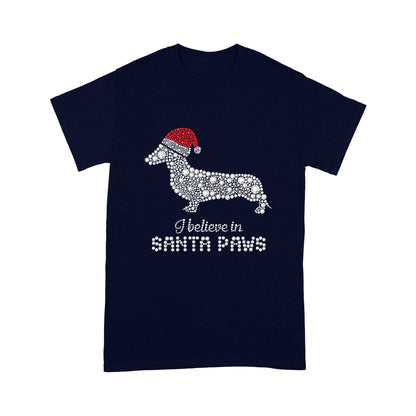 I believe in Santa Paws Dachshund dog - Tee Shirt Gift For Christmas