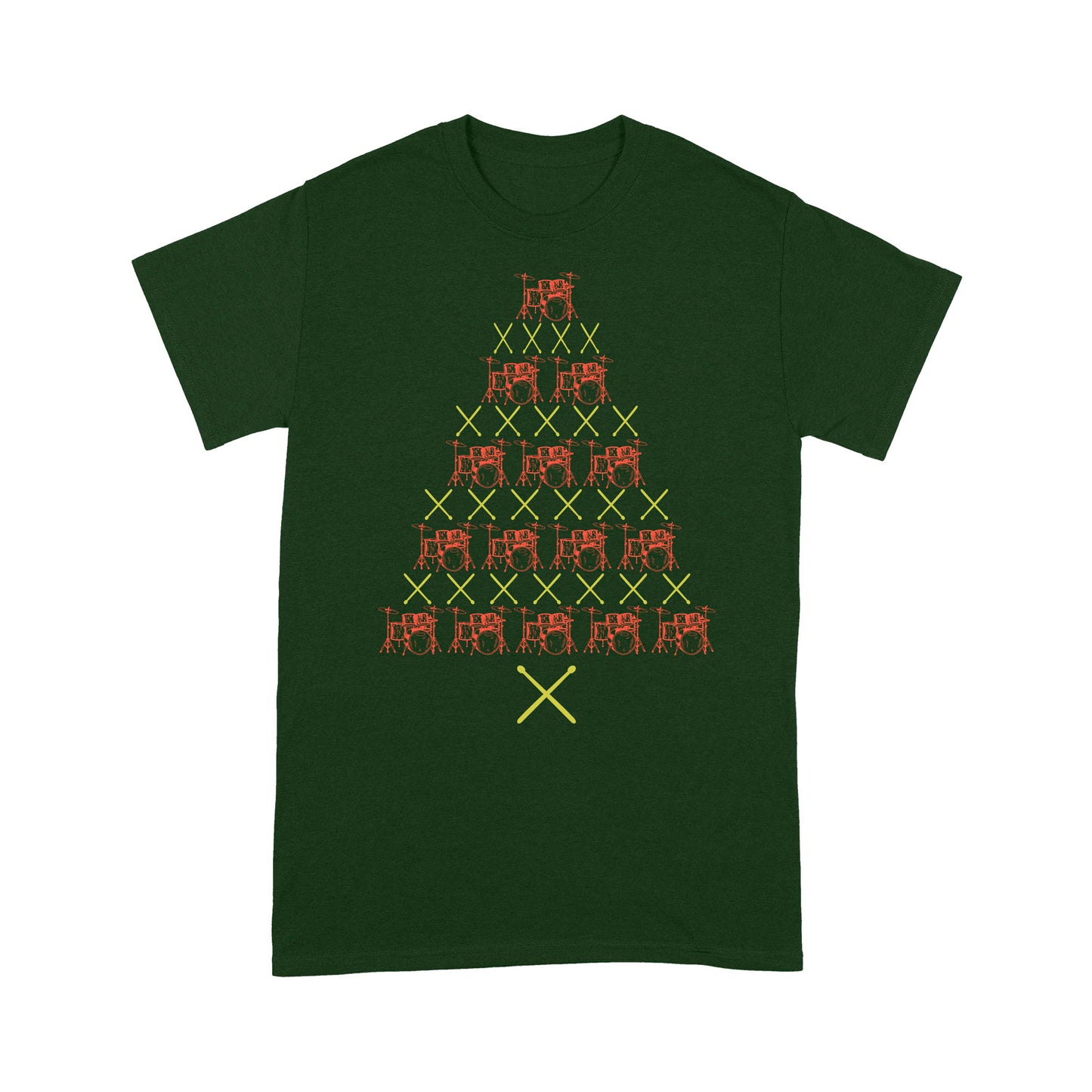 Weihnachts-Schlagzeug-Baum für Schlagzeug-Liebhaber, lustiges Weihnachts-T-Shirt, Geschenk für Weihnachten