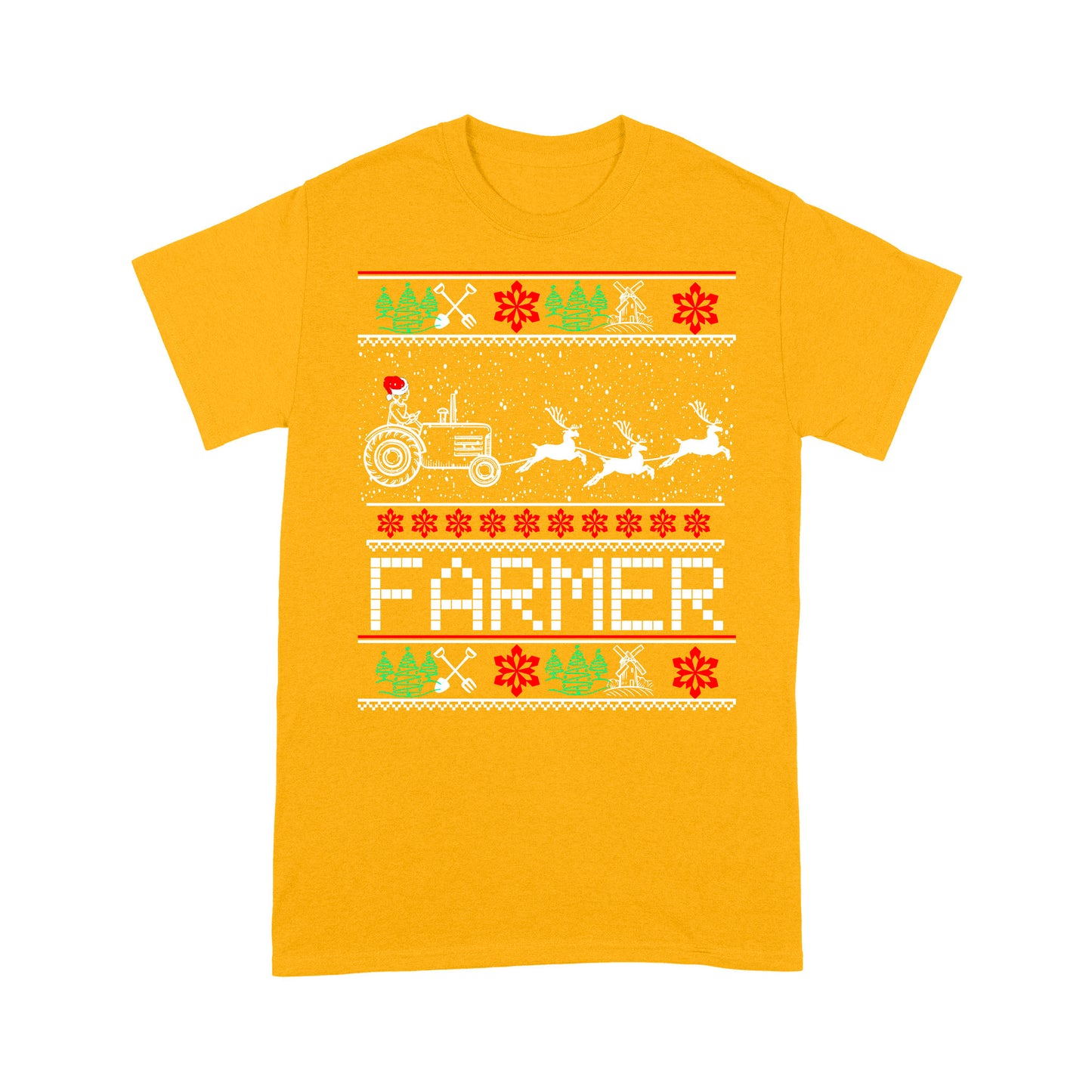 Tractors Farmer Ugly Christmas Funny - Standard T-shirt  Tee Shirt Gift For Christmas