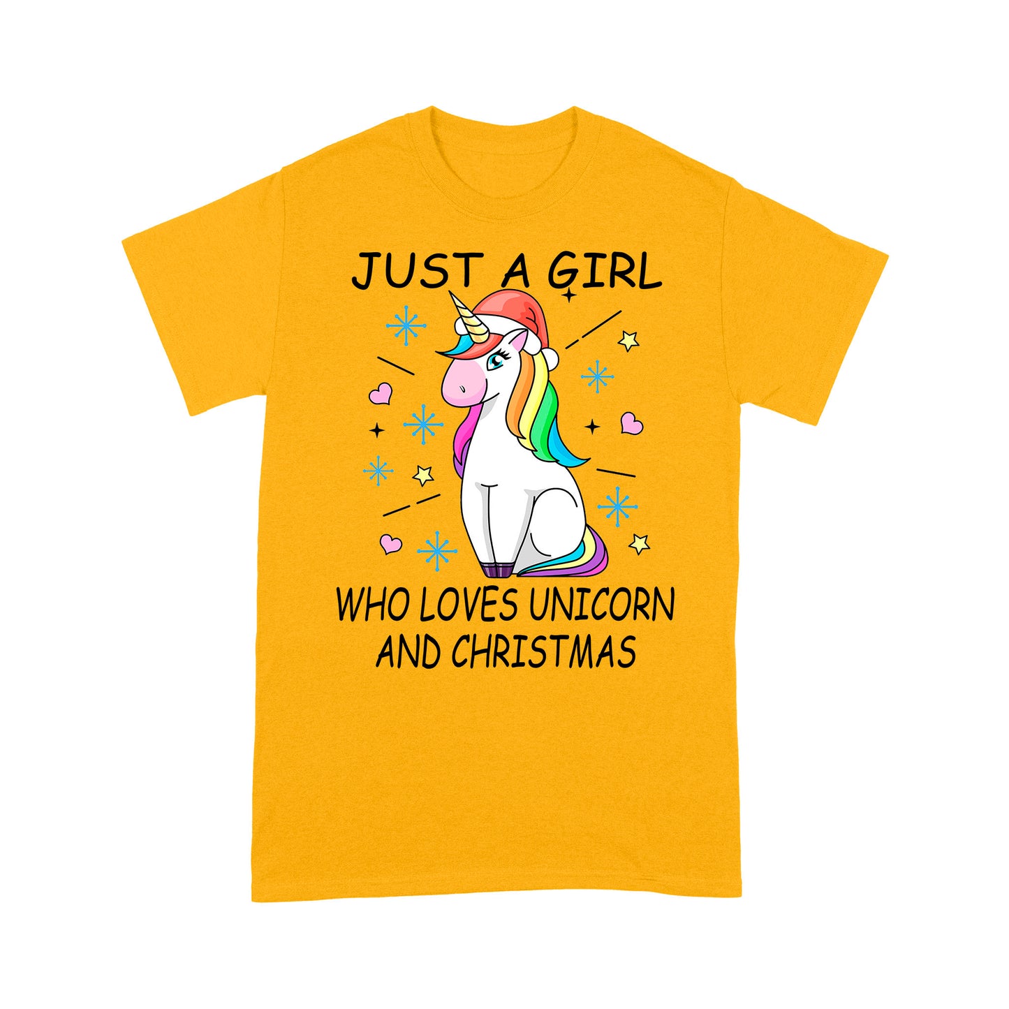 Nur ein Mädchen, das Einhorn-Weihnachten liebt. T-Shirt Geschenk für Weihnachten