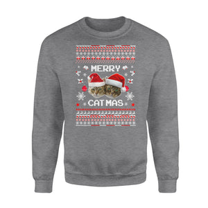 Merry Catmas Sweatshirt, Funny Christmas Cat Sweatshirt, Meowy Christmas Sweatshirt Family Gift Idea For Cat Lover