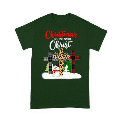 Weihnachten beginnt mit Christus Urlaub Jesus T-Shirt Geschenk für Weihnachten