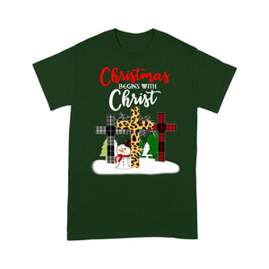 Christmas Begins With Christ Holiday Jesus Tee Shirt Gift For Christmas