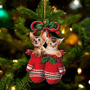 Abyssinian Inside Your Gloves Christmas Holiday-Two Sided Ornament, Christmas Ornament, Car Ornament - Best gifts your whole family