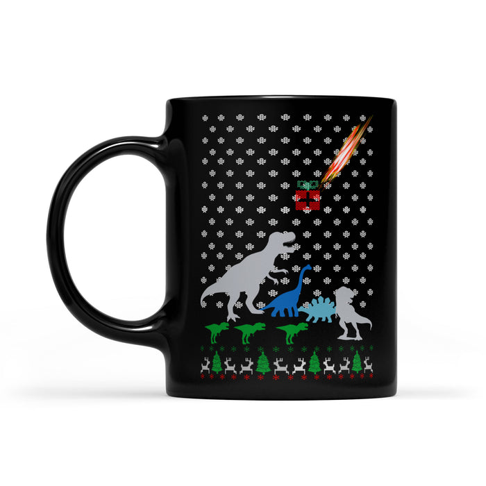 Dinosaurs Meteor Funny Christmas Gift  Black Mug Gift For Christmas