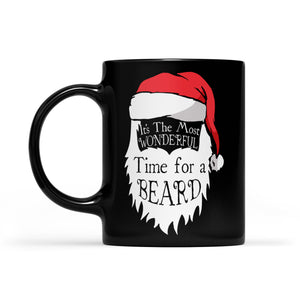 It's The Most Wonderful Time For A Beard Funny Christmas  Black Mug Gift For Christmas